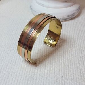 Vintage Brass Cuff - Mixed Metals - Fuentes